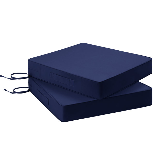 Basic Beyond Lot De 4 Coussins De Chaise D'extérieur Imperméables Avec Attaches Et Poignée – 48,3 X 48,2 Cm – Bleu Sarcelle